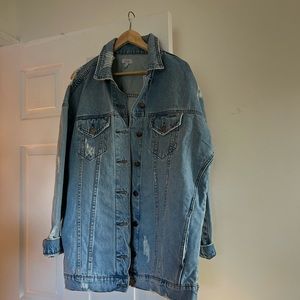 Tobi Oversized Distressed Jean Jacket